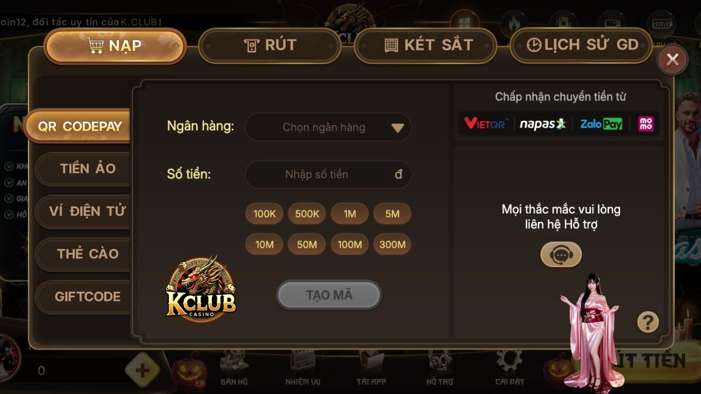 Hướng dẫn nạp tiền Kclub chi tiết, nhanh chóng Hướng dẫn nạp tiền Kclub chi tiết, nhanh chóng