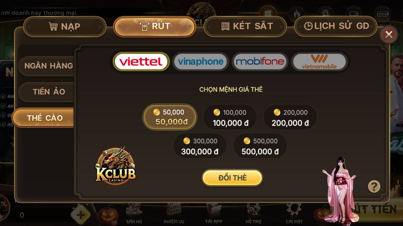 Hướng dẫn rút tiền cổng game Kclub chi tiết